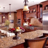 Loffler Custom Design - Custom Cherry Glass Cabinet Doors, Range Hood, Valance & More