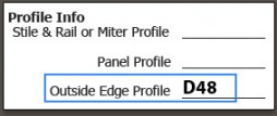 Modified Outside Edge Profile Enter the profiles and options that you would like to modify