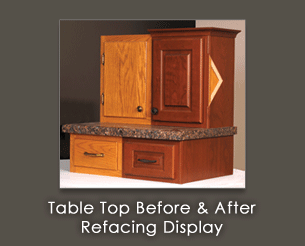 Before & After Refacing Table Top Display Before & After Refacing Table Top Display
