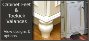 Cabinet Feet and Toekick Valances for Kitchen Cabinets