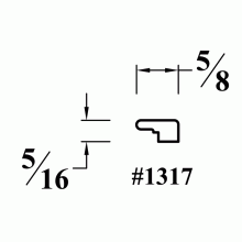 1317 Wood Retainer Molding for Glass - Door Inserts