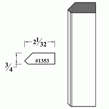 1353 Solid Wood 45° Cabinet Filler Molding