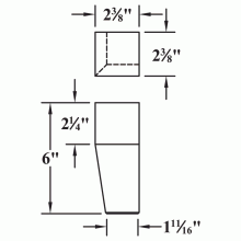 149660 Tapered Cabinet Foot Drawing