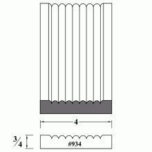 934 3-8 Flat Beaded Column Molding