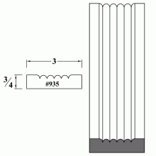 935 3-8 Flat Beaded Column Molding