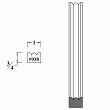 938 3-8 Flat Beaded Column Molding