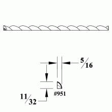 951 Wood Carved Rope Molding