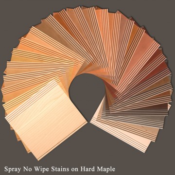 Spray No Wipe Stains on Hard Maple Color Block Set