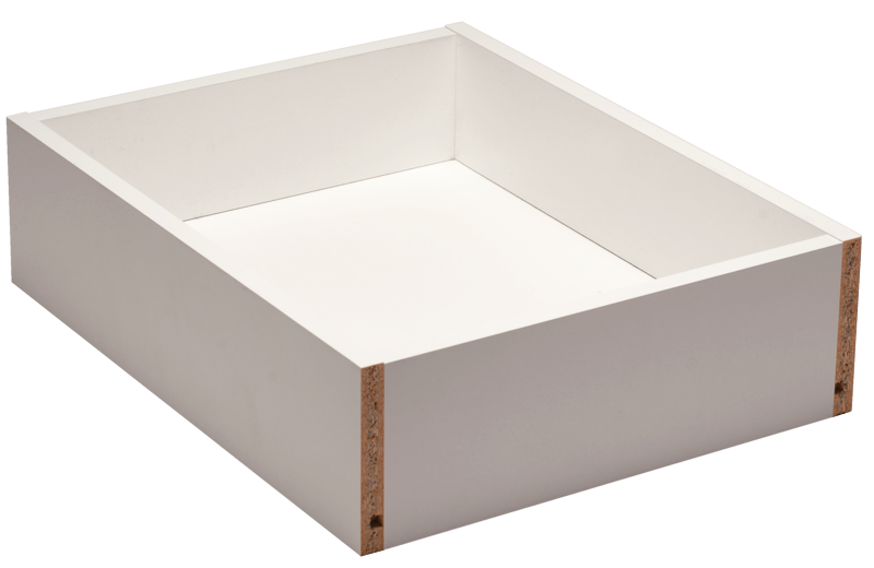 White Melamine Drawer Box Dowel Construction WalzCraft