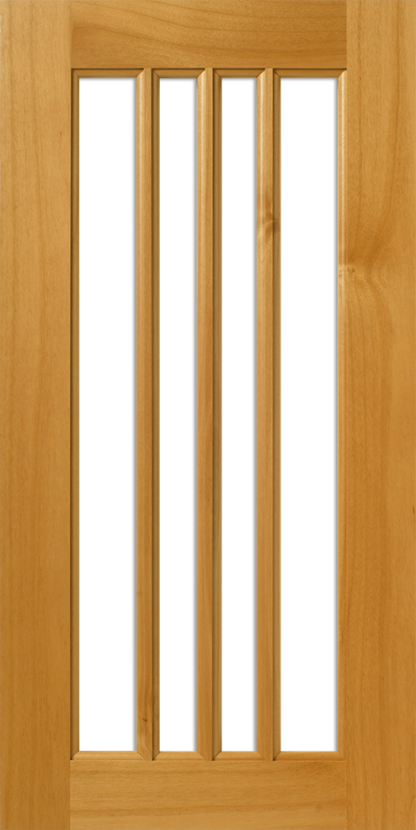 Alder Cabinet Door Frame - 4 Lite Mullion - Muntin LP110 - Prairie Style
