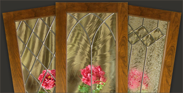 Custom Leaded Glass for Kitchen Cabinets