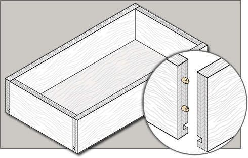 Plywood (Veneer Core) Doweled Drawer Box Construction