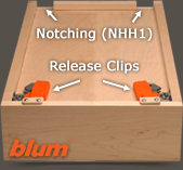 Drawer Box Notching and Release Clips