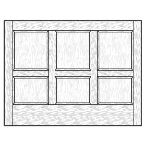 4043W 6 Flat Panels Wood Wainscot