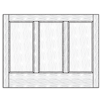 40W 3 Flat Panels Wood Wainscot
