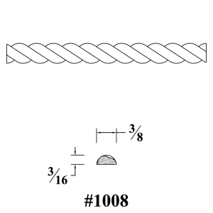 1008 Wood Carved Rope Molding