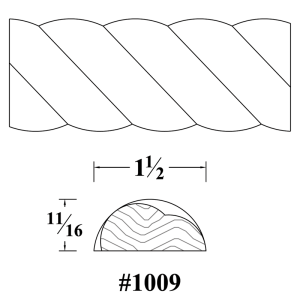 1009 Wood Carved Rope Molding