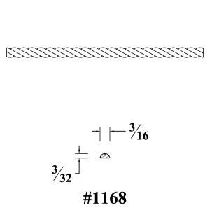 1168 Wood Carved Rope Molding
