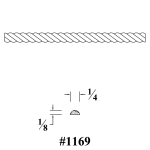 1169 Wood Carved Rope Molding
