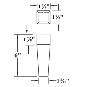 149664 Tapered Cabinet Foot Drawing