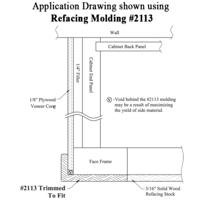 3/16" (2113) Refacing Molding Application