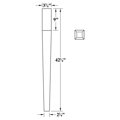 540310-Four-Sided-Square-Tapered-Leg-Drawing