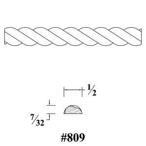 809 Wood Carved Rope Molding