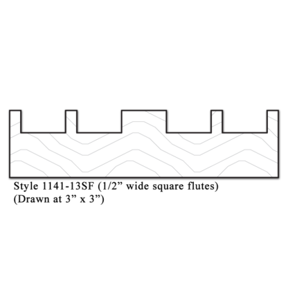 Rosette - 1141 Square Flute Cross Section Drawing