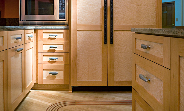 Wood Done Right - Straight Grain Cherry & Birdseye Maple Kitchen Cabinetry