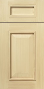 (S526) Clybourne Cabinet Door with Butter SolidTone Paint and Stiff Straight Brush Glaze