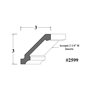 2599 Crown Molding with 2-25 Insert Molding