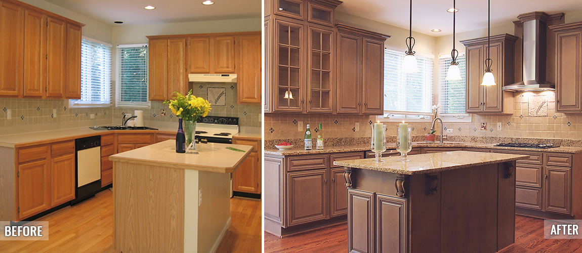 Traditional Kitchen with refaced Cabinets