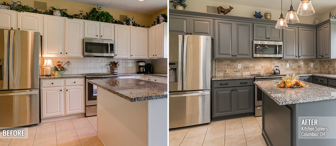Two-Tone Gray Kitchen Reface by Kitchen Solvers Columbus