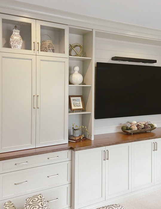 French Mitered Built-In Media Cabinet